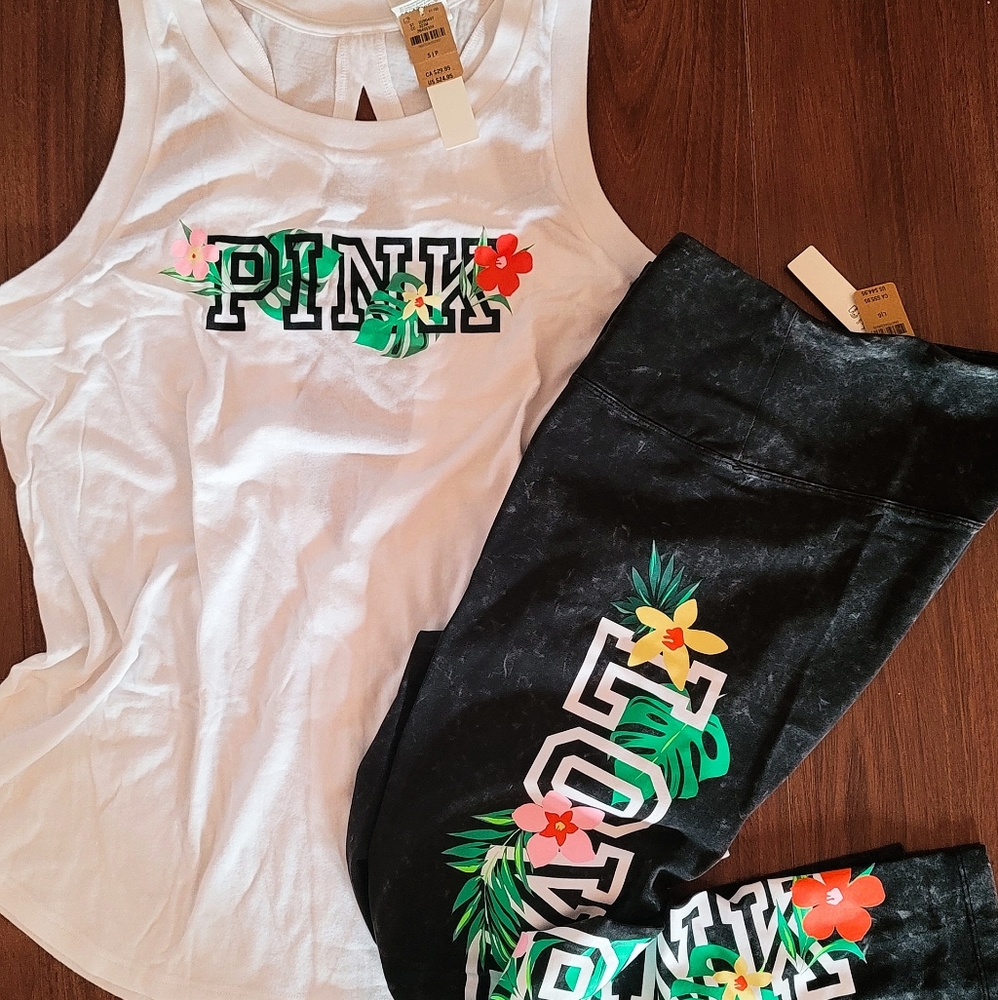 VS PINK NWT floral Set